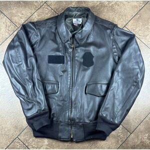 VTG VF Imagewear A-2 Flight Bomber Pilot Goatskin Jacket Sz 44 L LG/XL 90s Y2K